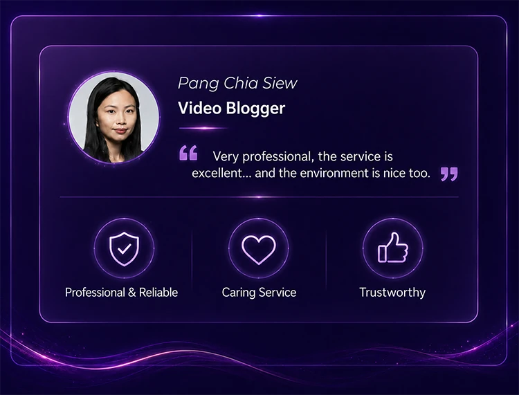 Pang Chia Siew testimonial
